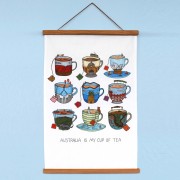 Artist Tea towel - Aussie Teacup
